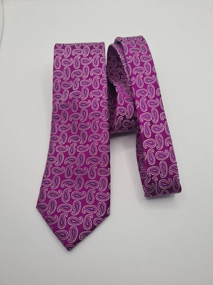 Alexandrea Purple Paisley Mens Silk Tie Classic Designer Necktie Formal Paisley Vintage Mens Tie UK BX10