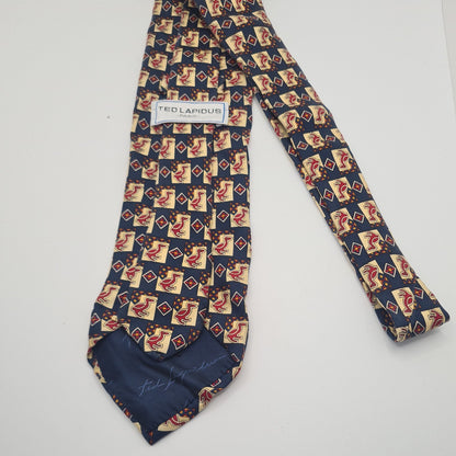 Ted Lapidus Mens Silk Tie Classic Designer Necktie Formal Business Vintage Mens Tie UK BX8
