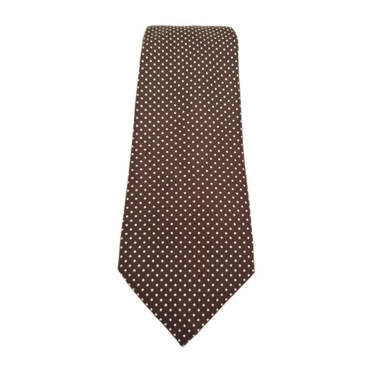 Brown Spotted pattern Wedding Silk Tie | Designer Mens Tie UK Spotted Vintage Mens Tie UK BX14