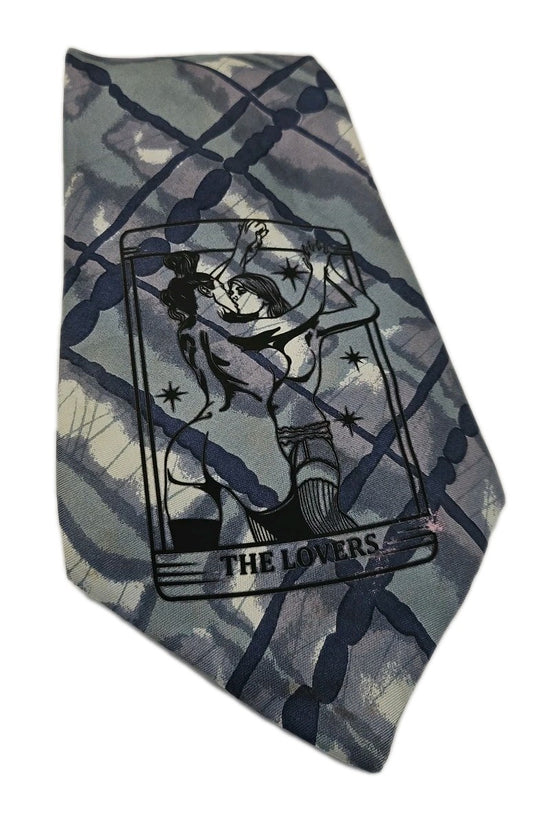 Vintage Tarot Wide Tie | Reworked Vintage Mens Tie UK | Statement Novelty BX13