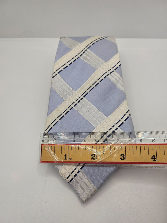 Ted Baker Knotted Silk Tie Mens Blue Plaid Designer Luxury Vintage Neck Tie BX15
