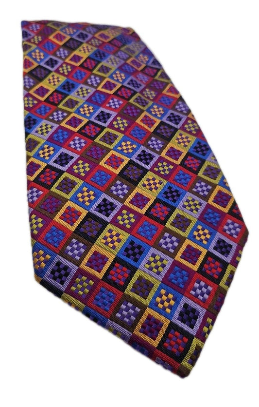 Duchamp Bright Geometric Pattern Mens Silk Tie Wedding Formal Neck Tie BX18