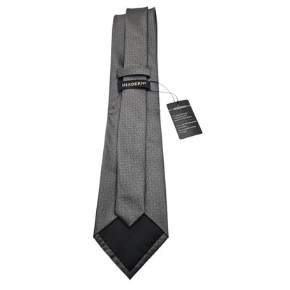 Hisdern Men's Gun Metal Wedding formal Neck tie  Silk Tie