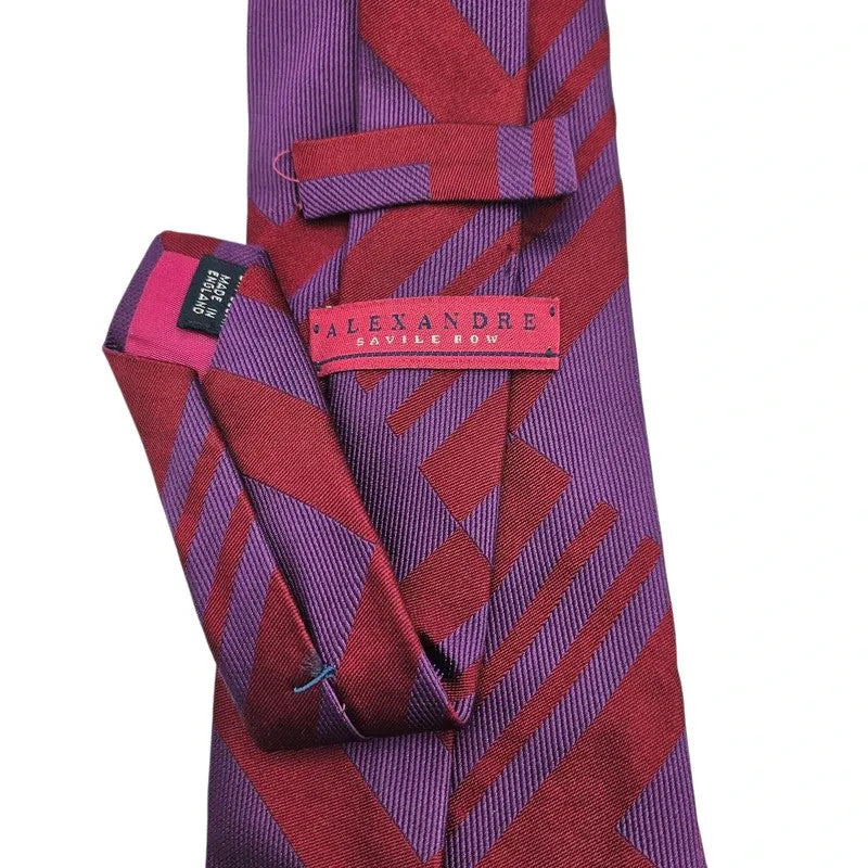 Alexandre Savile Row Men's Wedding formal Neck tie  & Red Block Silk Tie