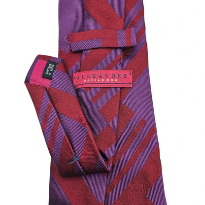Alexandre Savile Row Men's Wedding formal Neck tie  & Red Block Silk Tie
