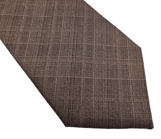 Ted Baker Mens Silk Tie Brown plaid Tartan Woven Vtg Retro Wedding Neck Tie R1