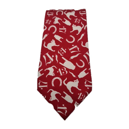 Moschino Red Lucky pattern Mens Silk Tie Classic Designer Necktie Formal Vintage Mens Tie UK BX10