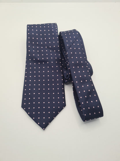 Hawes & Curtis Pink Spotty Mens Silk Tie Classic Designer Necktie Formal Spotted Vintage Mens Tie UK BX5