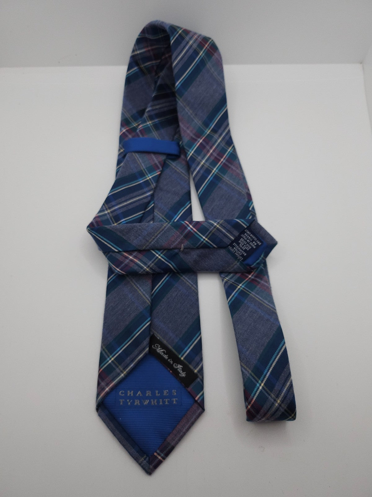 Charles Tyrwhitt Blue Tartan Plaid Silk Tie
