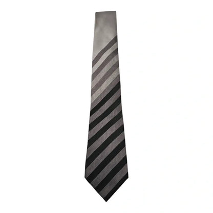 Jeff Banks Grey & Black Striped Wedding formal Neck tie  Style Tie