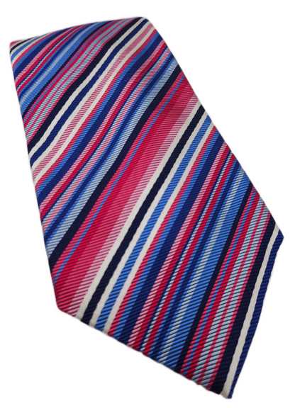 Charles Tyrwhitt Silk Tie Mens Multicoloured Striped Classic Y2k Necktie BX13
