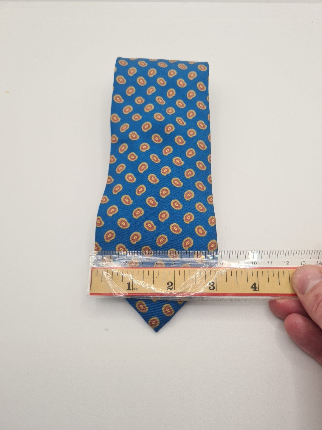 Vintage Italian Blue Pattern Mens Silk Tie Classic Designer Necktie Formal Vintage Mens Tie UK BX6