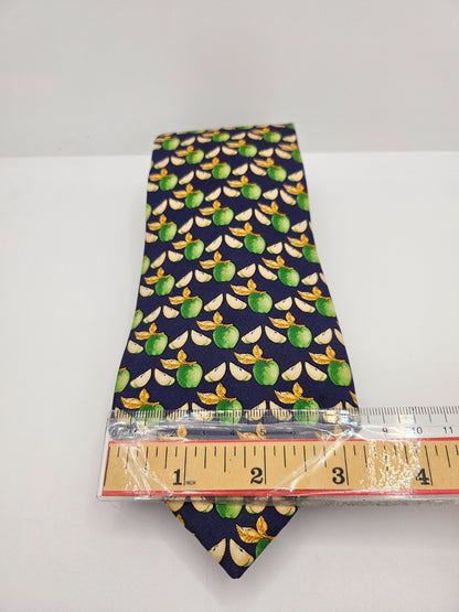 Thomas Pink Blue Green Leaves Acorns Silk Tie