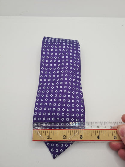 Purple geometric pattern Mens Silk Tie Classic Designer Necktie Formal Geometric Vintage Mens Tie UK BX6
