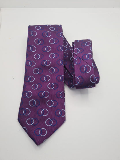 Purple Tom James Circle Mens Silk Tie Classic Designer Necktie Formal Vintage Mens Tie UK BX6