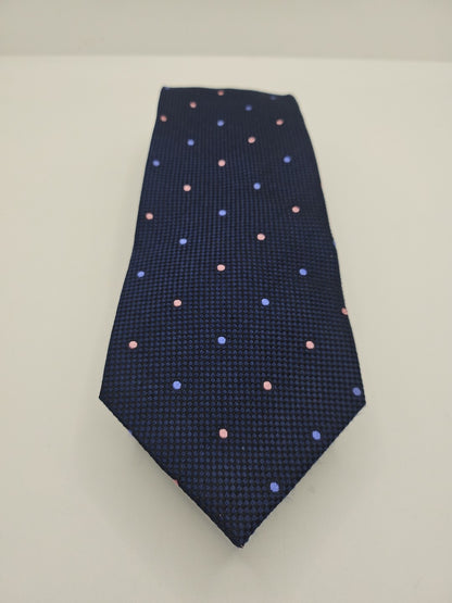 T.M Lewin Blue Spotty Mens Silk Tie Wedding Formal Neck Tie BX16