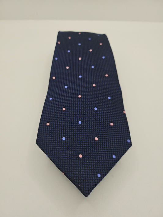 T.M Lewin Blue Spotty Mens Silk Tie Wedding Formal Neck Tie BX16