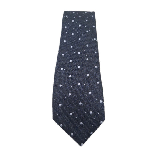 Hugo Boss Blue Spotty Thin Mens Silk Tie Classic Designer Necktie Formal Spotted Vintage Mens Tie UK BX3