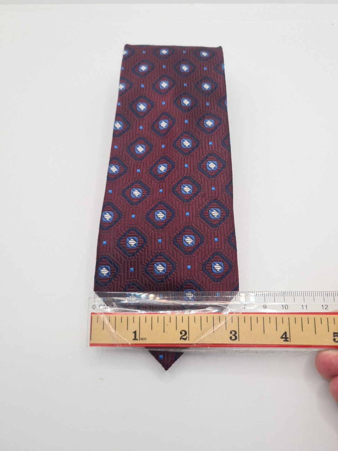 Paul Costelloe Burgundy Mens Silk Tie Classic Designer Necktie Formal Vintage Mens Tie UK BX10