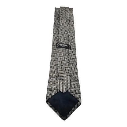 Jacomo Paris Black & Grey Herringbone Silk Tie