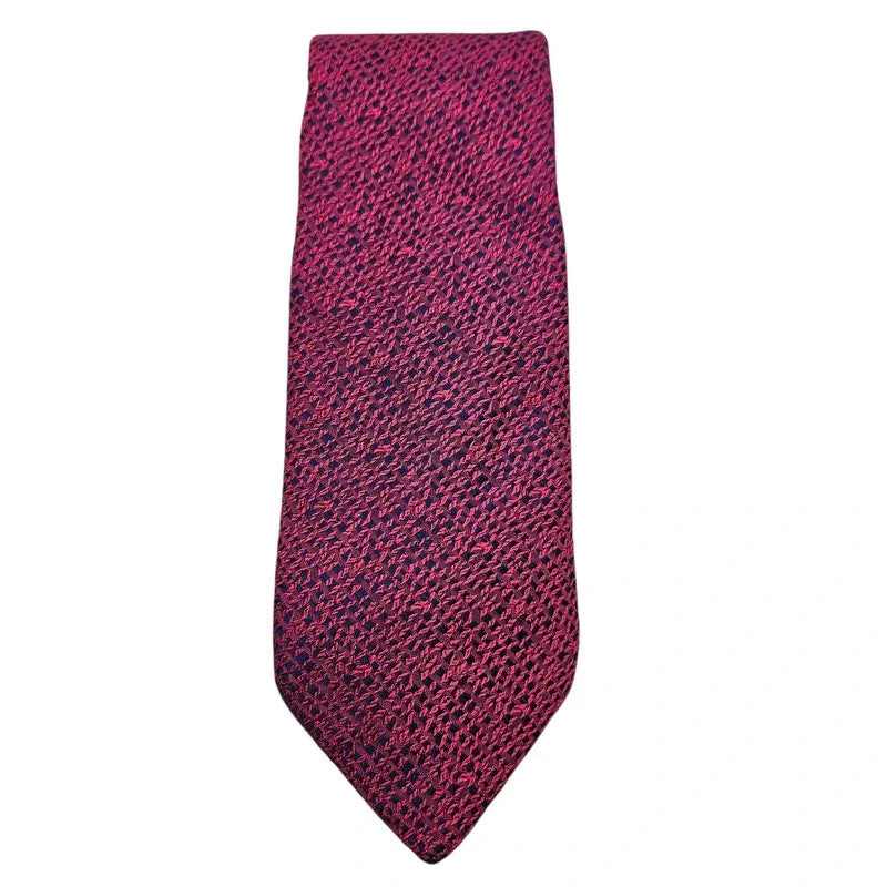 Charles Tyrwhitt Men's Pink & Navy Lace Like Loose Woven Silk Tie