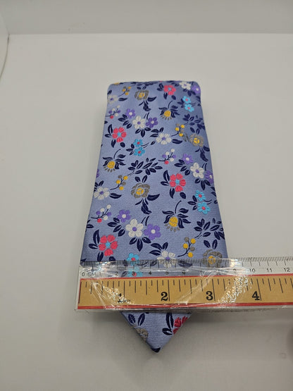 Duchamp Blue Flower Pattern Mens Silk Tie Wedding Formal Neck Tie BX17
