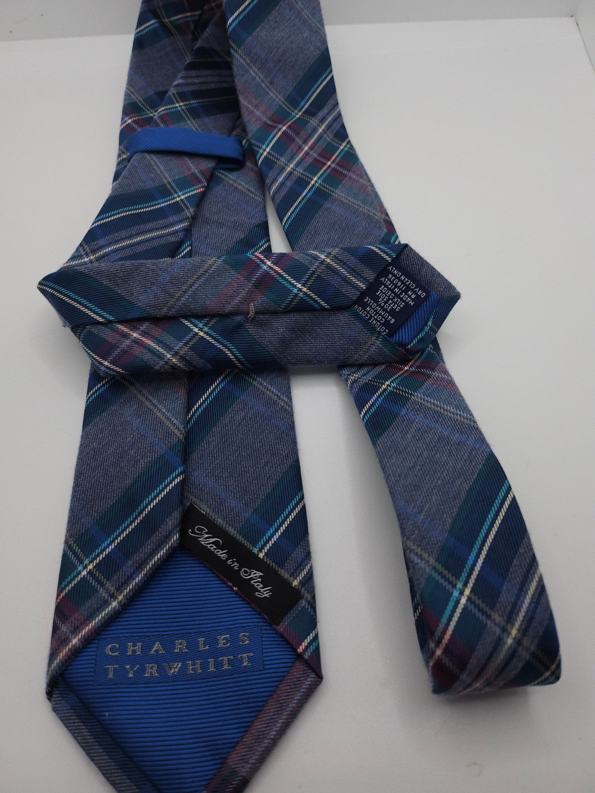 Charles Tyrwhitt Blue Tartan Plaid Silk Tie