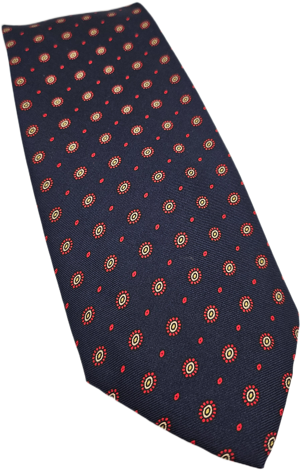 Liberty Silk Tie Mens Navy Blue Polka Floral Retro Vintage Wedding Necktie BX12