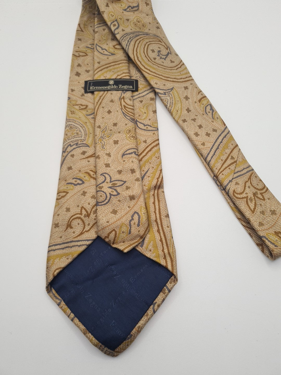 Ermenegildo Zegna Brown paisley Mens Silk Tie Classic Designer Necktie Paisley Vintage Mens Tie UK BX10