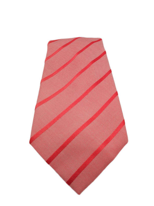 Charles Tyrwhitt Silk Tie Mens Pink and Hot Pink Stripes Classic Necktie BX13