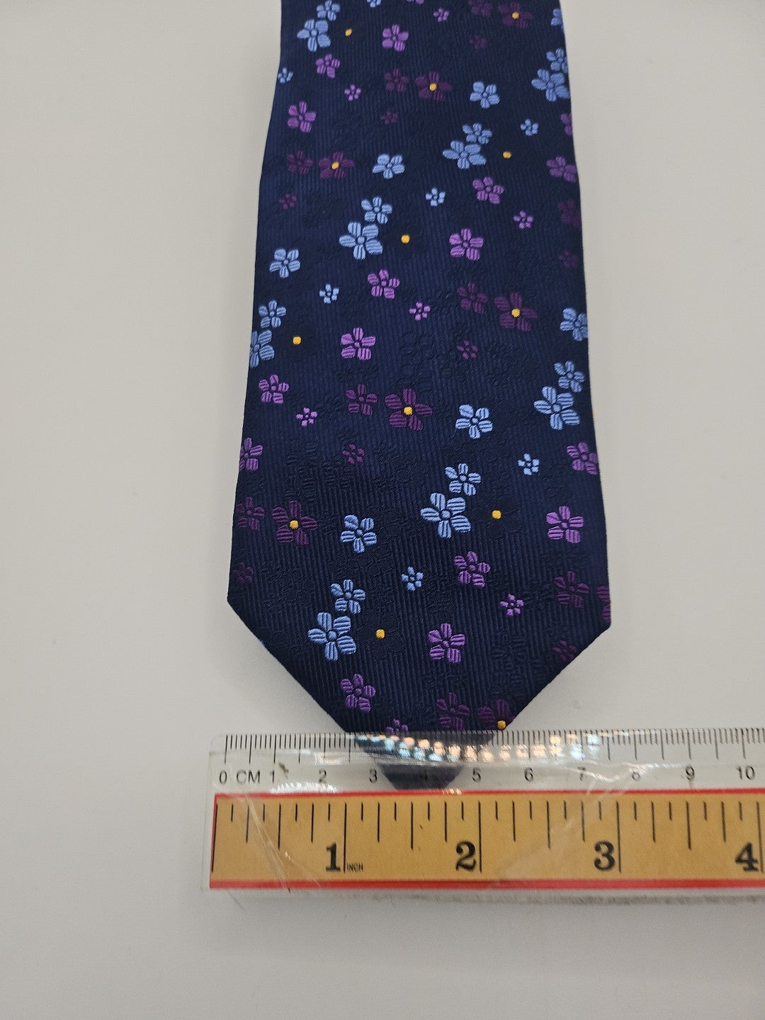 Baumler Blue Flower Pattern Mens Silk Tie Wedding Formal Neck Tie BX15
