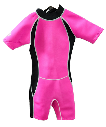 Pink Kids Age 11/12 Yrs  2.5MM Shorty wetsuit Surf Swim Paddle Holiday Kw180