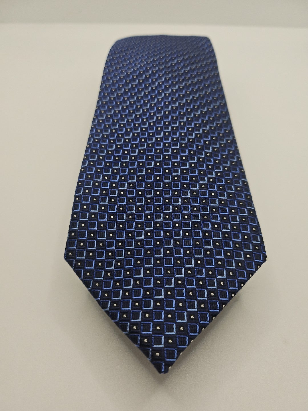 Van Buck Blue Geometric pattern Mens Silk Tie Wedding Formal Neck Tie BX15