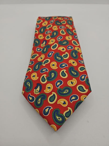 Gieves & Hawkes Red Paisley pattern Mens Silk Tie Wedding Formal Neck Tie BX17
