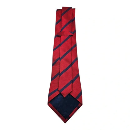 TM Lewin Men's Red & Navy Slim Stripe Silk Tie