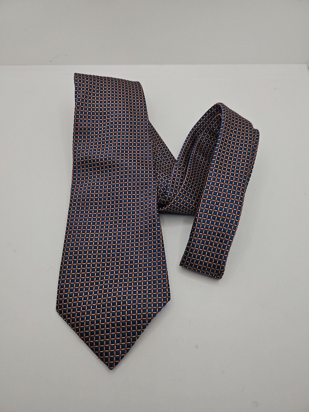 Charles Tyrwhitt Blue Geometric Mens Silk Tie Wedding Formal Neck Tie BX13