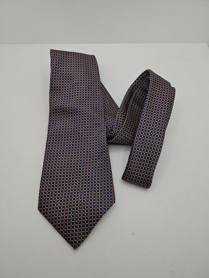 Charles Tyrwhitt Blue Geometric Mens Silk Tie Wedding Formal Neck Tie BX13