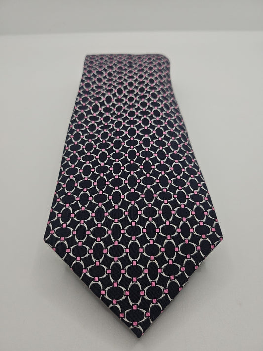 Hawes & Curtis blue Circle Pattern Mens Silk Tie Wedding Formal Neck Tie BX15