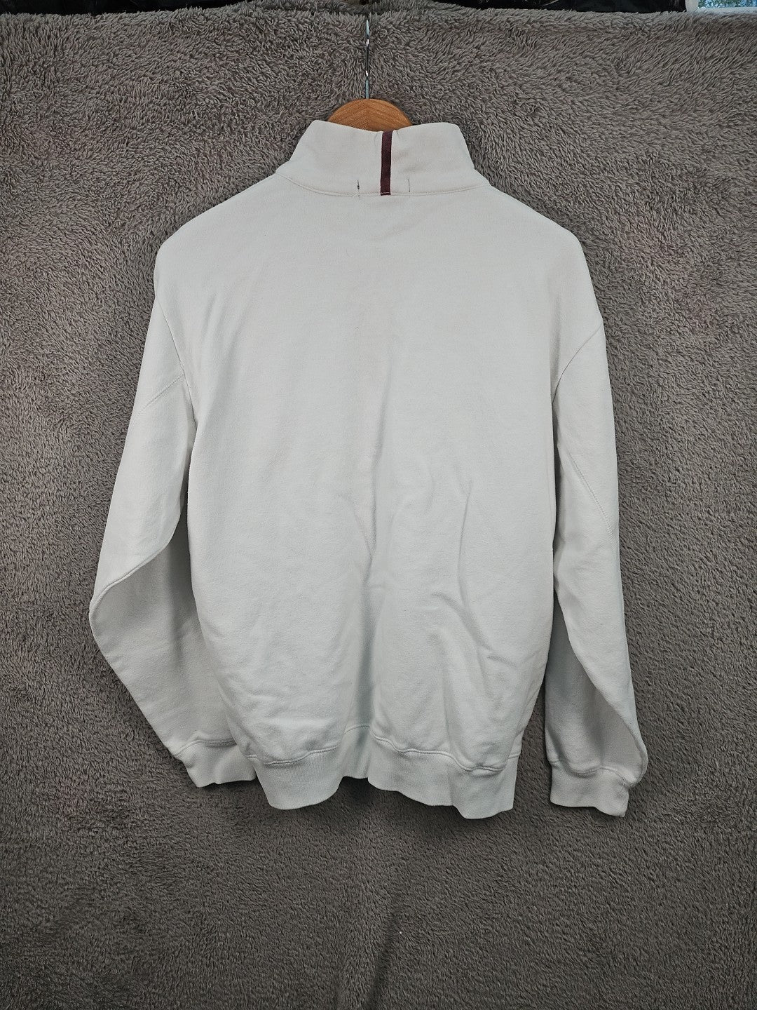 Nautica 1/4 Zip Mens Medium White Pullover Sweater  TB3