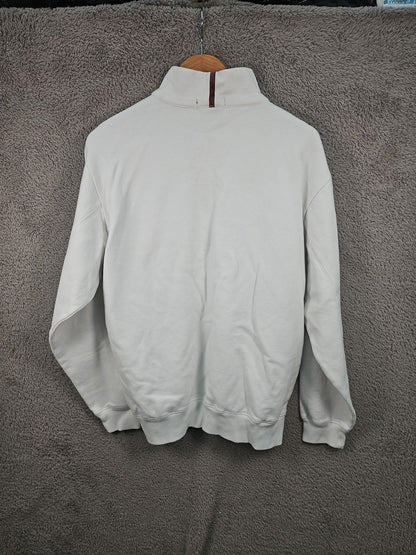 Nautica 1/4 Zip Mens Medium White Pullover Sweater  TB3