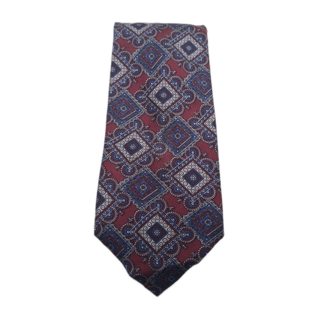 Aquascutum Vintage Pattern Mens Silk Tie Classic Designer Necktie Vintage Mens Tie UK BX12