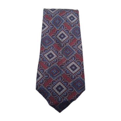 Aquascutum Vintage Pattern Mens Silk Tie Classic Designer Necktie Vintage Mens Tie UK BX12