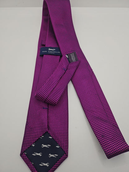 Paul Costelloe Purple Diamond Pattern Mens Silk Tie Wedding Formal Neck Tie BX16