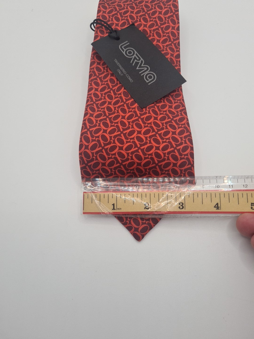 Italian Lorma red NWT Mens Silk Tie Classic Designer Necktie Formal Vintage Mens Tie UK BX9