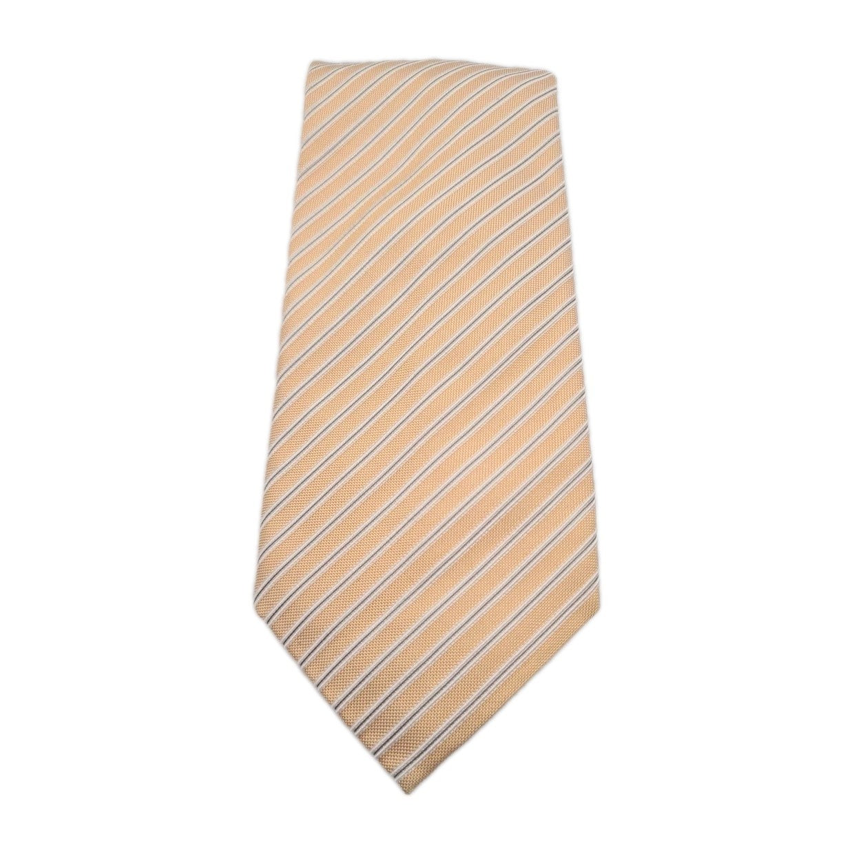 Van Laack Yellow/Sliver stripe Mens Silk Tie Classic Designer Necktie Formal Striped Vintage Mens Tie UK BX9