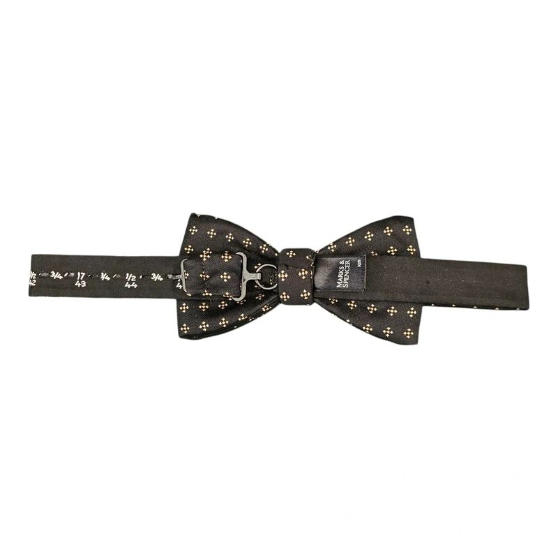 Marks & Spencer Black & Beige Diamond Bow Tie