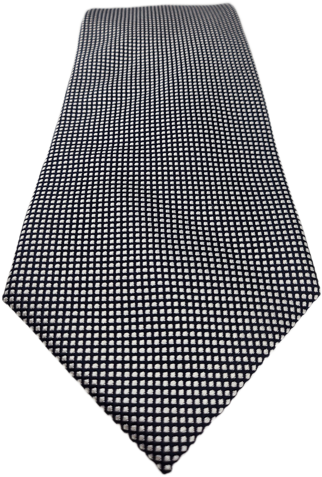 Hawes & Curtis Navy Blue White Micro Check Silk Tie