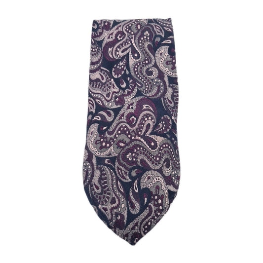 Vintage Liberty Purple Jacquard pattern Silk Tie | Designer Mens Tie UK  BX10