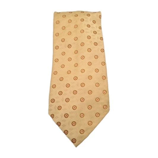 Vintage Yellow Gold Pattern Silk Tie | Designer Mens Tie UK | Geometric | Geometric Vintage Mens Tie UK BX13