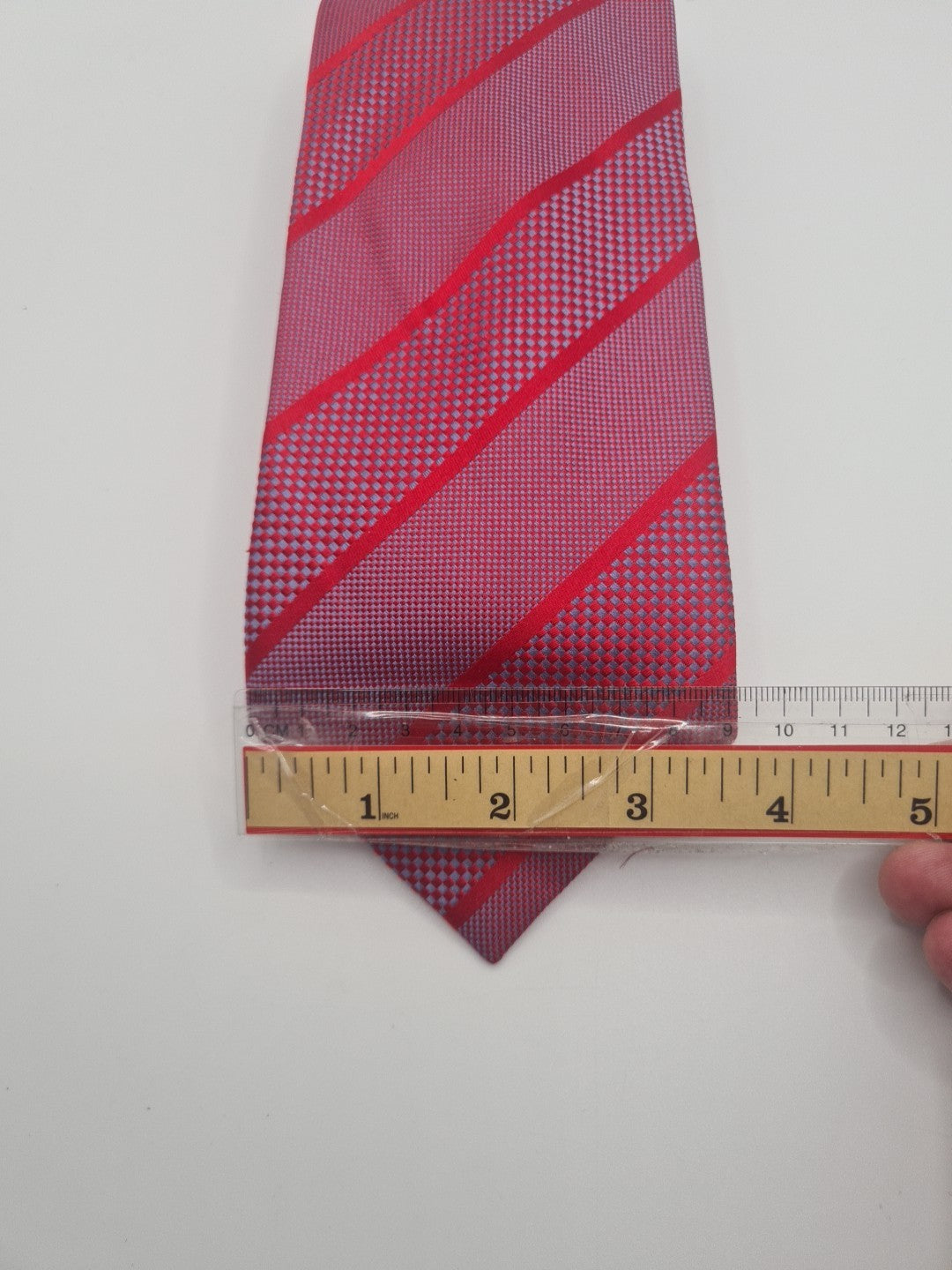 John Lewis red Stripe Mens Silk Tie Classic Designer Necktie Formal Striped Vintage Mens Tie UK BX9